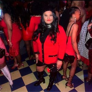 Vintage red & black blazer